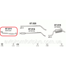 Приймальна труба Fiat Punto 1.9 турбодизель 1999 - 2006 рр