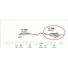 Глушник (вихлопна система) OPEL ASTRA G 2.0 i 16V (1998 см3) (98-04гг) (Опель Астра) універсал