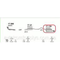 Глушник (вихлопна система) OPEL CORSA B 1.6