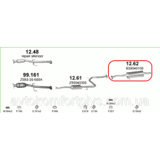 Глушник (вихлопна система) MAZDA 323 1.3 i 16V (1324 см3) (94-98рр) (седан) (Мазда) BA