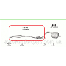 Резонатор Alfa Romeo 147 1.6 Twin Spark 16V 2000 - 2010 рр.