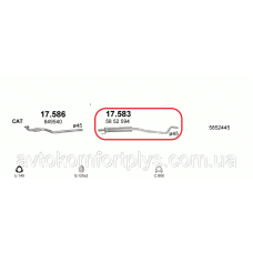 Резонатор Opel Corsa C 1.7 CDTi турбодизель 2004 - 2006 рр Полмостров