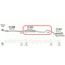 Резонатор Opel Corsa C 1.0 2000 - 2006 рр Полмостров