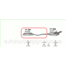 Резонатор (вихлопна система) OPEL VECTRA B 2.5i V6 (2498 см3) (95-00рр) (Опель Вектра Б) X2.5 XE