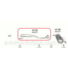 Резонатор (вихлопна система) OPEL VECTRA C 2.2 DTi (2172 см3) турбодизель (Вектра Ц) універсал (Y2.2DTR)