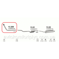 Приймальна труба Mercedes 240 кузов 123 2.4 дизель 1976 - 1985 рр