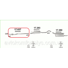 Труба приймальна (колекторна) OPEL CORSA B 1.0 i 12V (973см3) 96-00рр (Опель Корса Б)