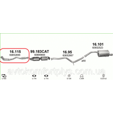 Приймальна труба з гофрою Alfa Romeo 156 1.8 Twin Spark 16V 1997 - 2000 рр.