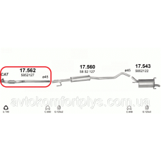 Приймальна труба Opel Corsa C 1.2i 16V 2000 - 2006 рр Полмостров