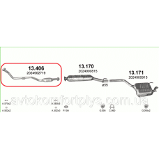 Труба приймальна з резонатором (колекторна) MERCEDES C250 - W202 2.5 D