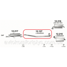 Вихлопна труба Mazda 6 2.3i 16V 2005 - 2007 рр Полмостров