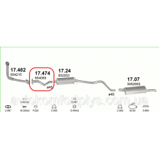 Трубка средняя Opel Kadett 1.6 D