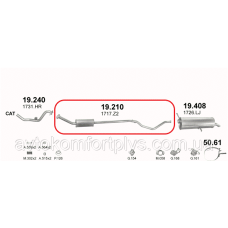 Резонатор Peugeot 307 універсал 1.6i 16V 2002 - 2007 рр Полмостров