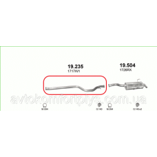Вихлопна труба Peugeot 607 2.0 HDi дизель 1999 - 2006 рр.