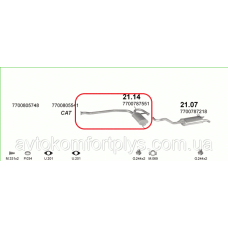 Резонатор (вихлопна система) RENAULT R19 1.4 e хетчбек/ліфтбек (92-96гг)