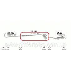 Резонатор (вихлопна система) RENAULT R19 1.4 (1390см3) 88-96г хетчбек