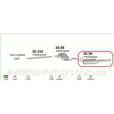 Глушник (вихлопна система) Volkswagen Vento 1.6 GT AKS ,AFT ,AEK (Фольксваген Венто)