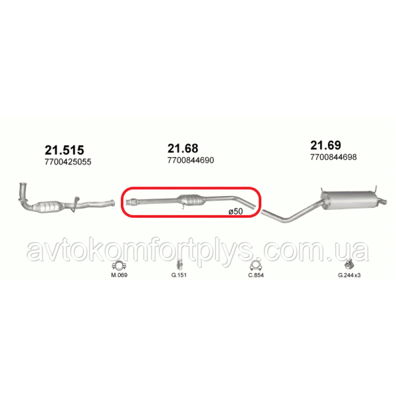 Резонатор RENAULT MEGANE 1.6 купе