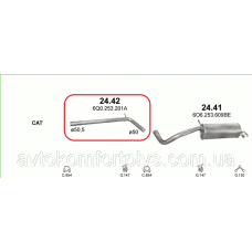 Вихлопна труба Seat Ibiza 1.9 турбодизель 2003 - 2010 рр.