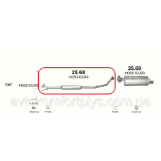 Резонатор Suzuki Swift 1.3i 16V 2005 - 2010 рр