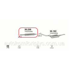 Резонатор Volkswagen Vento 1.8 1995 — 1998 рр. Полмостров
