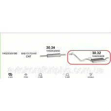 Глушник VOLKSWAGEN GOLF 3 1.8 хетчбек (91-93рр) AAM
