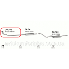 Приймальна труба Volkswagen Golf 3 1.9 дизель 1991 - 1999 рр.
