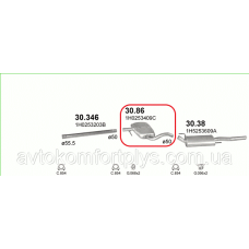 Резонатор Volkswagen Vento 2.0 i (91-98рр) AGG, ADY, 2E, AKR