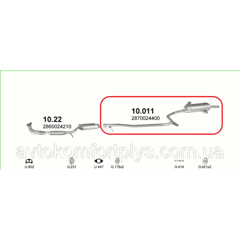 Глушник (вихлопна система) HYUNDAI PONY 1.3
