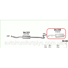 Глушник Peugeot 1007 1.6i 16V 2005 - 2010 рр Полмостров