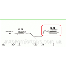 Глушник (вихлопна система) HYUNDAI LANTRA (Elantra) 1.5 i (1468см3) (90-95рр)