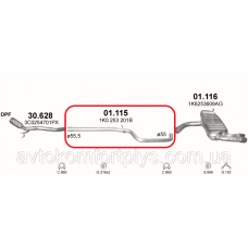 Вихлопна труба AUDI A3 2.0 TDI