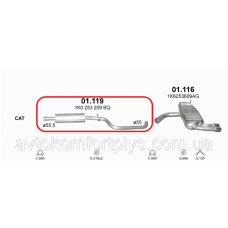 Резонатор VOLKSWAGEN GOLF 5 2.0 TDi