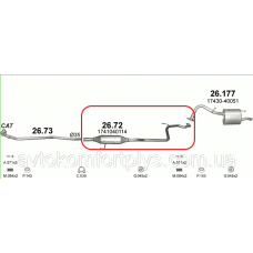 Резонатор Toyota Yaris 1.0 i 12V 2005 - 2012 рр.