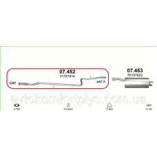 Вихлопна труба з гофрою Fiat Doblo 1.4 2005 - 2013 рр