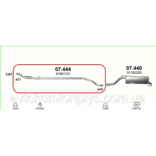 Вихлопна труба Fiat Grande Punto 1.3 MJTD турбодизель 2005 - 2010 рр.