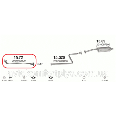 Приймальна труба Nissan Micra 1.0 1993 - 1999 рр. Полмостров