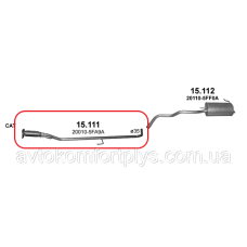 Вихлопна труба з гофрою Nissan Micra 0.9 2017 - 2022 рр Полмостров