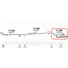 Глушник Opel Corsa C 1.2i 16V 2000 - 2006 рр Полмостров