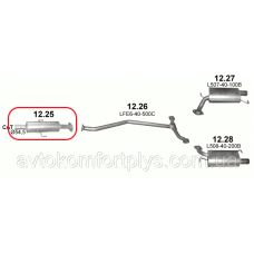 Резонатор Мазда 6 2.5і 2007 - 2012 рр. Полмостров