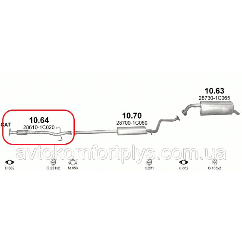 Приймальна труба Hyundai Getz 1.1i 12V 2002 - 2006 рр