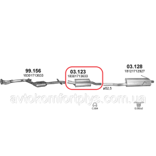 Резонатор BMW 316i / 318i E46 1.9 1998 - 2002 рр Полмостров