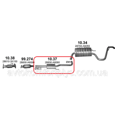 Резонатор Hyundai i30 хетчбек / купе 1.4 2011 - 2015 рр